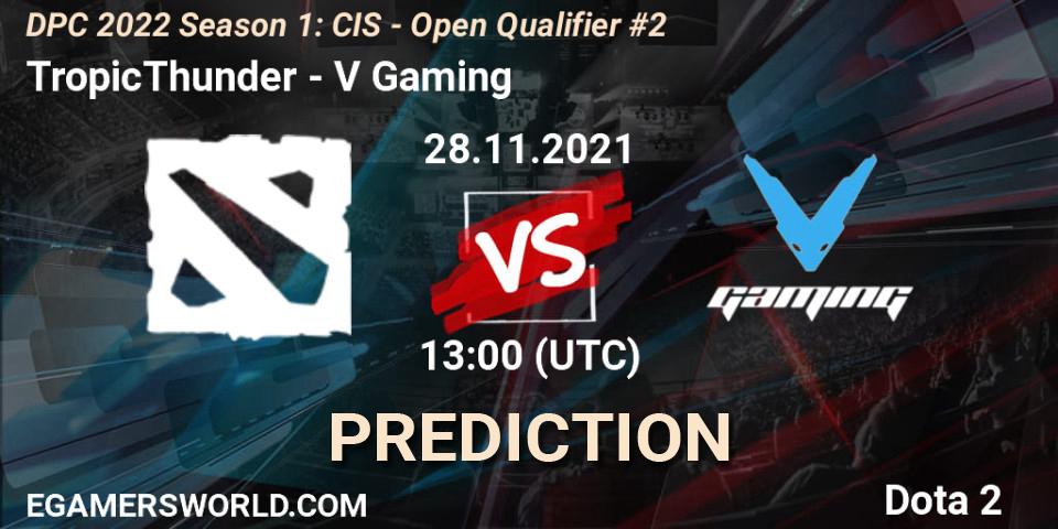 Pronóstico TropicThunder - V Gaming. 28.11.2021 at 13:10, Dota 2, DPC 2022 Season 1: CIS - Open Qualifier #2