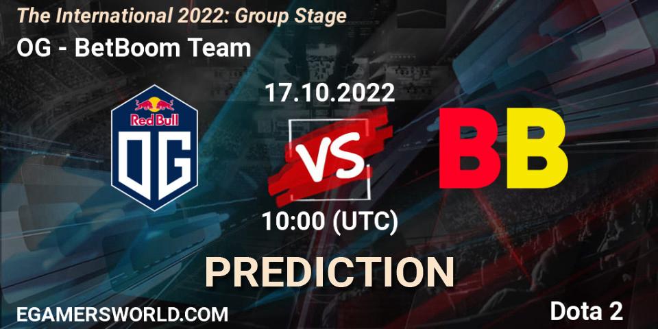 Pronóstico OG - BetBoom Team. 17.10.2022 at 12:01, Dota 2, The International 2022: Group Stage