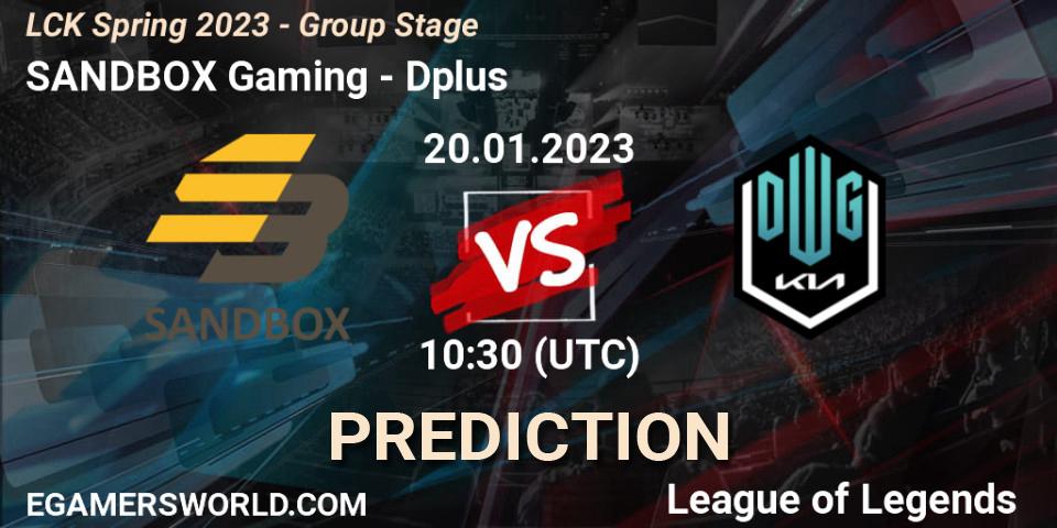 Pronóstico SANDBOX Gaming - Dplus. 20.01.23, LoL, LCK Spring 2023 - Group Stage