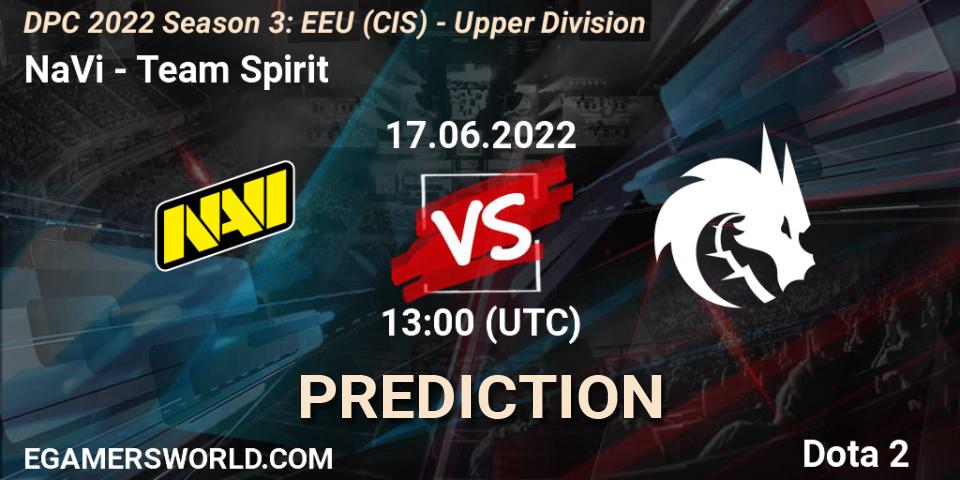 Pronóstico NaVi - Team Spirit. 17.06.22, Dota 2, DPC EEU (CIS) 2021/2022 Tour 3: Division I