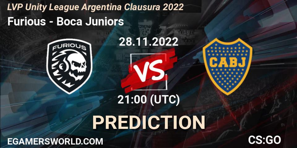 Pronóstico Furious - Boca Juniors. 28.11.22, CS2 (CS:GO), LVP Unity League Argentina Clausura 2022