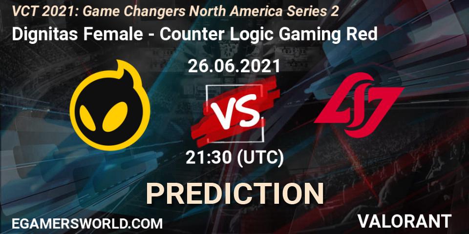 Pronóstico Dignitas Female - Counter Logic Gaming Red. 26.06.2021 at 21:00, VALORANT, VCT 2021: Game Changers North America Series 2