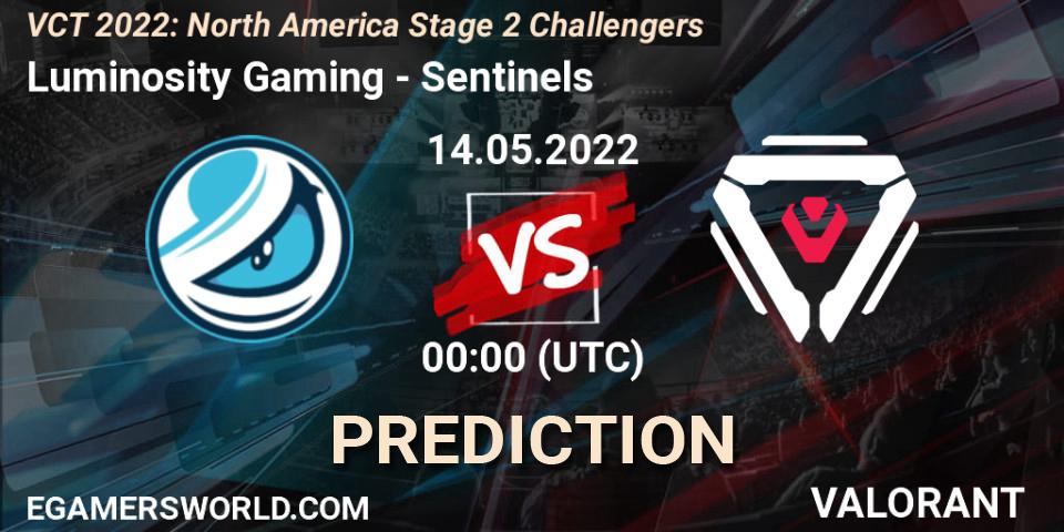 Pronóstico Luminosity Gaming - Sentinels. 13.05.2022 at 22:30, VALORANT, VCT 2022: North America Stage 2 Challengers