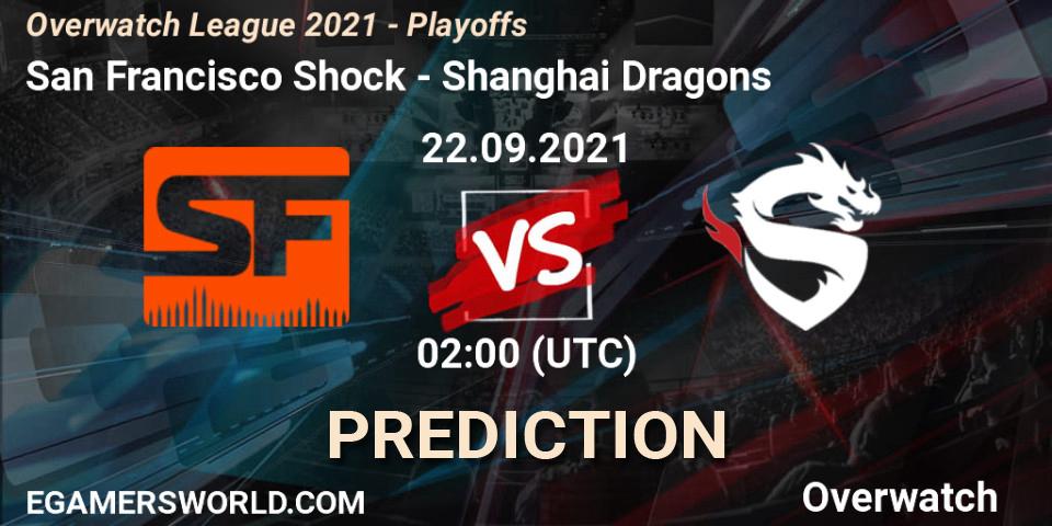Pronóstico San Francisco Shock - Shanghai Dragons. 22.09.2021 at 02:00, Overwatch, Overwatch League 2021 - Playoffs