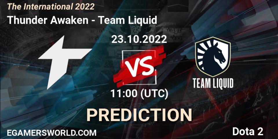 Pronóstico Thunder Awaken - Team Liquid. 23.10.22, Dota 2, The International 2022