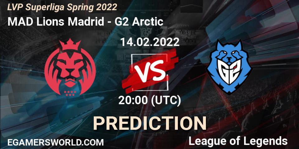 Pronóstico MAD Lions Madrid - G2 Arctic. 14.02.2022 at 19:00, LoL, LVP Superliga Spring 2022
