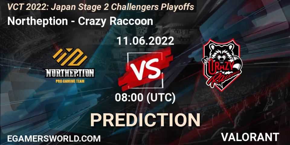 Pronóstico Northeption - Crazy Raccoon. 11.06.22, VALORANT, VCT 2022: Japan Stage 2 Challengers Playoffs