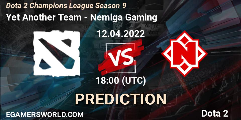 Pronóstico Yet Another Team - Nemiga Gaming. 12.04.2022 at 18:25, Dota 2, Dota 2 Champions League Season 9