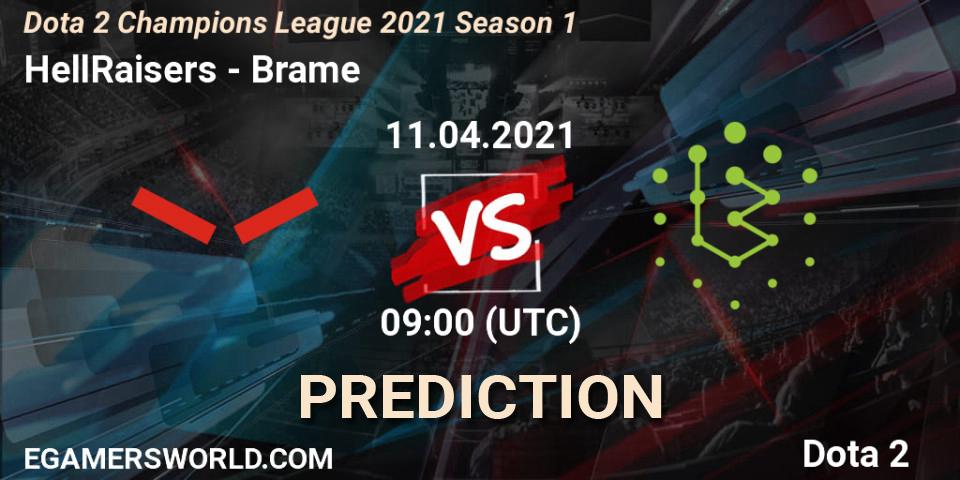 Pronóstico HellRaisers - Brame. 11.04.2021 at 09:05, Dota 2, Dota 2 Champions League 2021 Season 1