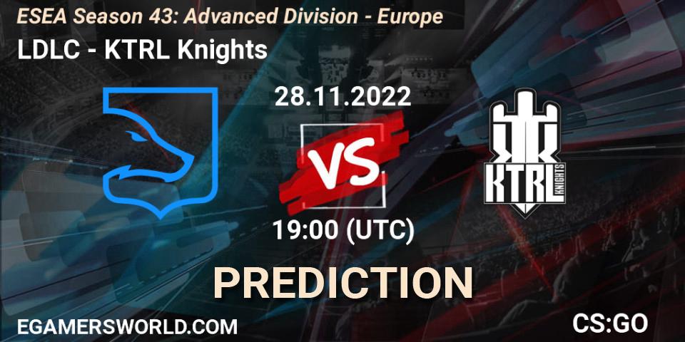 Pronóstico LDLC - KTRL Knights. 28.11.22, CS2 (CS:GO), ESEA Season 43: Advanced Division - Europe