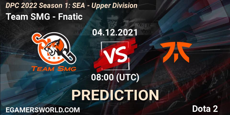 Pronóstico Team SMG - Fnatic. 04.12.2021 at 08:02, Dota 2, DPC 2022 Season 1: SEA - Upper Division