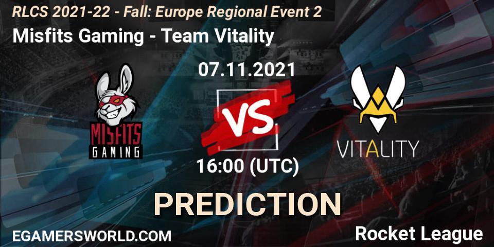 Pronóstico Misfits Gaming - Team Vitality. 07.11.2021 at 16:00, Rocket League, RLCS 2021-22 - Fall: Europe Regional Event 2