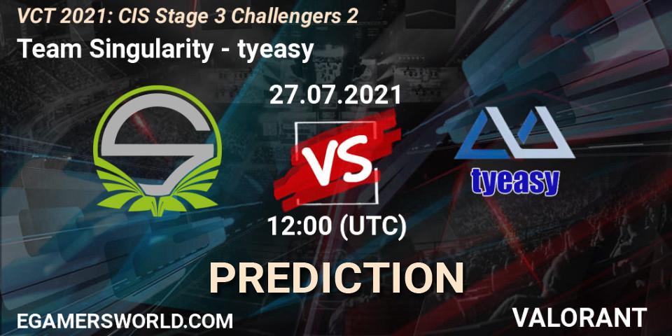 Pronóstico Team Singularity - tyeasy. 27.07.2021 at 12:00, VALORANT, VCT 2021: CIS Stage 3 Challengers 2