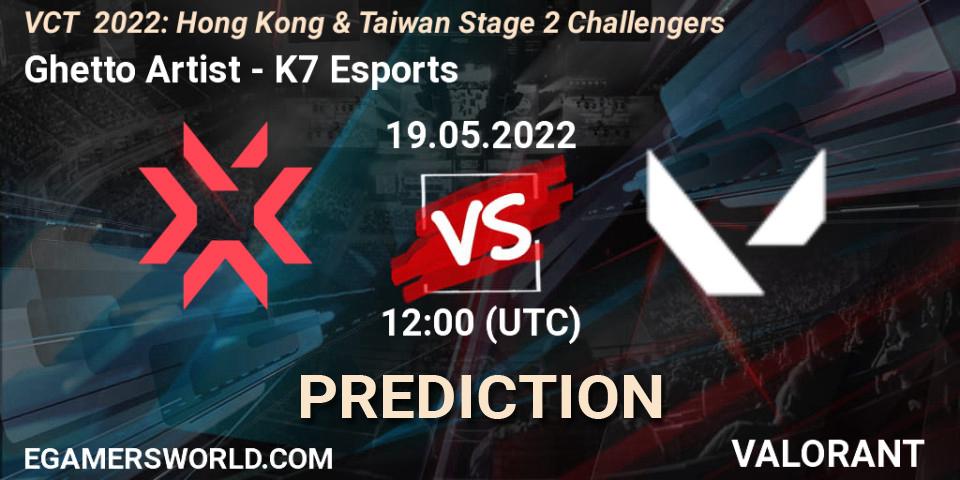 Pronóstico Ghetto Artist - K7 Esports. 19.05.2022 at 13:25, VALORANT, VCT 2022: Hong Kong & Taiwan Stage 2 Challengers
