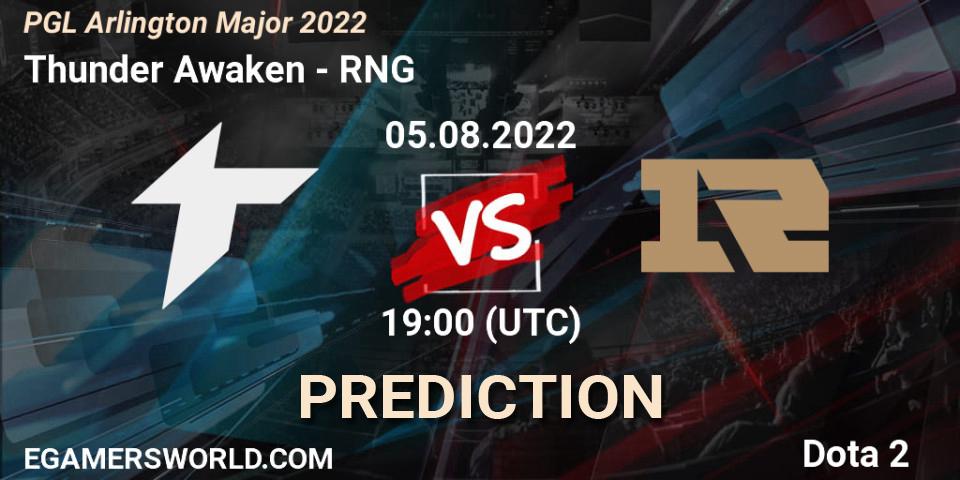 Pronóstico Thunder Awaken - RNG. 05.08.2022 at 20:07, Dota 2, PGL Arlington Major 2022 - Group Stage