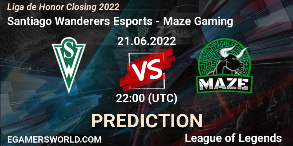 Pronóstico Santiago Wanderers Esports - Maze Gaming. 21.06.2022 at 22:00, LoL, Liga de Honor Closing 2022