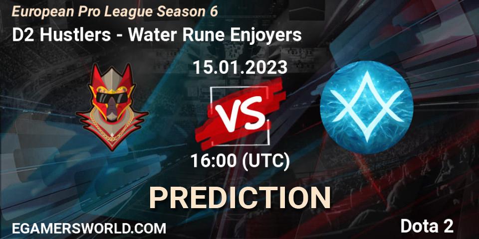 Pronóstico D2 Hustlers - Water Rune Enjoyers. 15.01.23, Dota 2, European Pro League Season 6
