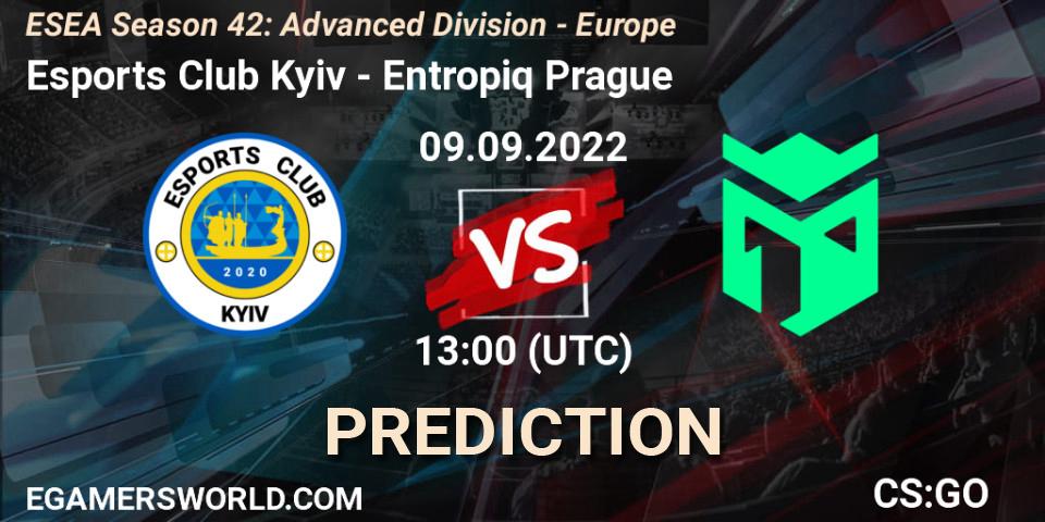 Pronóstico Esports Club Kyiv - Entropiq Prague. 09.09.2022 at 13:00, Counter-Strike (CS2), ESEA Season 42: Advanced Division - Europe
