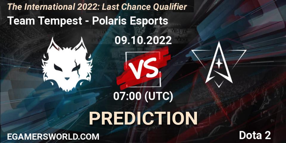 Pronóstico Team Tempest - Polaris Esports. 09.10.2022 at 07:25, Dota 2, The International 2022: Last Chance Qualifier