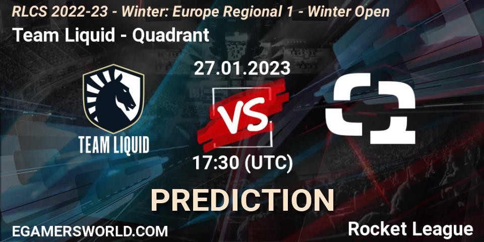 Pronóstico Team Liquid - Quadrant. 27.01.2023 at 17:30, Rocket League, RLCS 2022-23 - Winter: Europe Regional 1 - Winter Open
