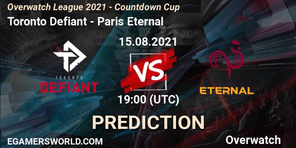 Pronóstico Toronto Defiant - Paris Eternal. 15.08.2021 at 19:00, Overwatch, Overwatch League 2021 - Countdown Cup