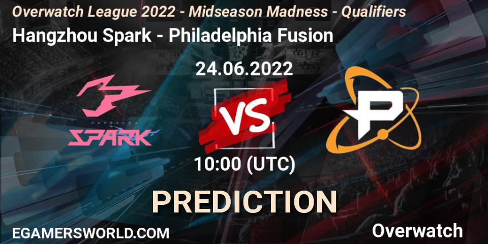 Pronóstico Hangzhou Spark - Philadelphia Fusion. 01.07.2022 at 10:00, Overwatch, Overwatch League 2022 - Midseason Madness - Qualifiers
