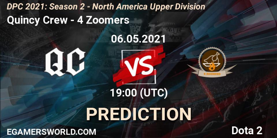 Pronóstico Quincy Crew - 4 Zoomers. 06.05.2021 at 19:00, Dota 2, DPC 2021: Season 2 - North America Upper Division 