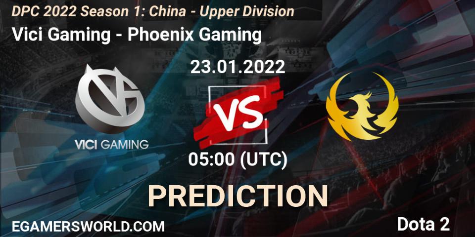 Pronóstico Vici Gaming - Phoenix Gaming. 23.01.2022 at 04:54, Dota 2, DPC 2022 Season 1: China - Upper Division