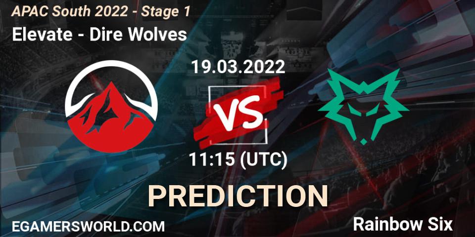 Pronóstico Elevate - Dire Wolves. 19.03.2022 at 11:15, Rainbow Six, APAC South 2022 - Stage 1