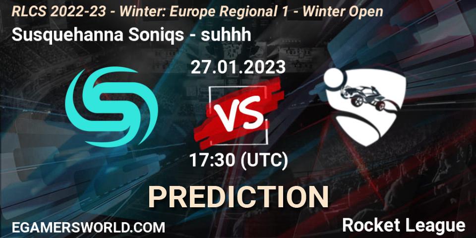 Pronóstico Susquehanna Soniqs - suhhh. 27.01.2023 at 17:30, Rocket League, RLCS 2022-23 - Winter: Europe Regional 1 - Winter Open