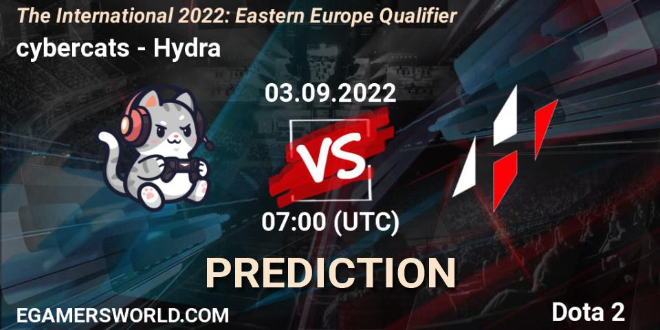 Pronóstico cybercats - Hydra. 03.09.2022 at 07:12, Dota 2, The International 2022: Eastern Europe Qualifier