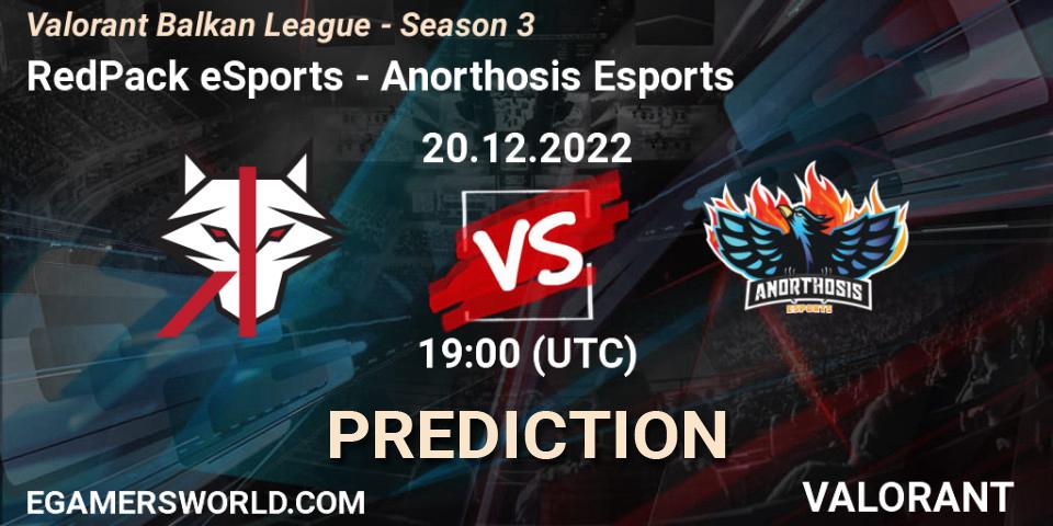 Pronóstico RedPack eSports - Anorthosis Esports. 20.12.2022 at 19:00, VALORANT, Valorant Balkan League - Season 3