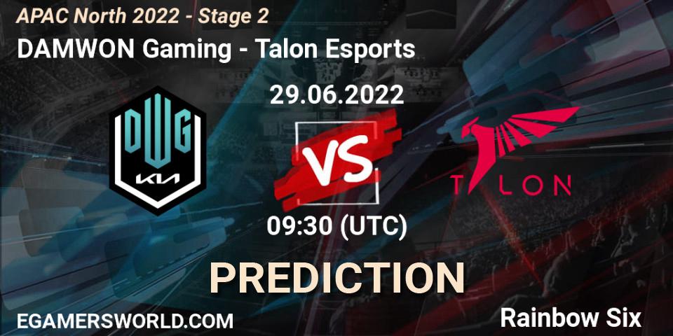 Pronóstico DAMWON Gaming - Talon Esports. 29.06.2022 at 09:30, Rainbow Six, APAC North 2022 - Stage 2