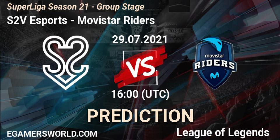 Pronóstico S2V Esports - Movistar Riders. 29.07.21, LoL, SuperLiga Season 21 - Group Stage 