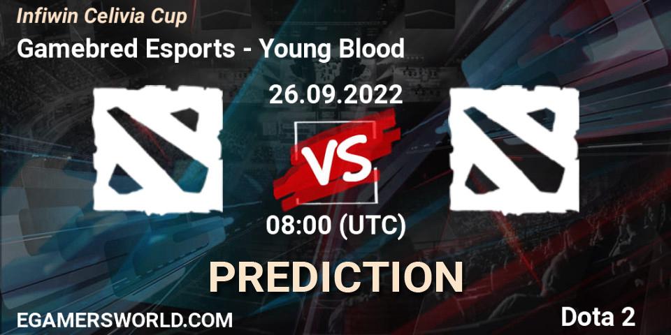 Pronóstico Gamebred Esports - Young Blood. 24.09.2022 at 05:29, Dota 2, Infiwin Celivia Cup 