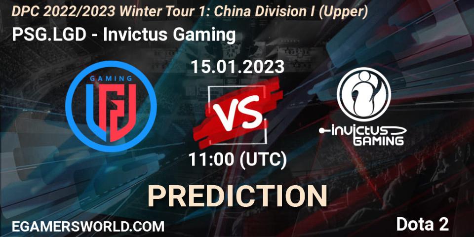 Pronóstico PSG.LGD - Invictus Gaming. 15.01.23, Dota 2, DPC 2022/2023 Winter Tour 1: CN Division I (Upper)