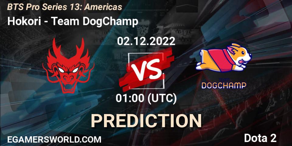 Pronóstico Hokori - Team DogChamp. 02.12.22, Dota 2, BTS Pro Series 13: Americas