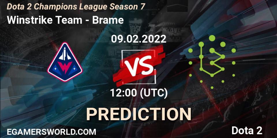 Pronóstico Winstrike Team - Brame. 09.02.22, Dota 2, Dota 2 Champions League 2022 Season 7