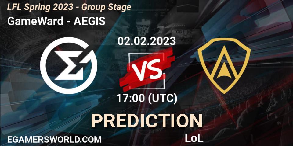 Pronóstico GameWard - AEGIS. 02.02.2023 at 17:00, LoL, LFL Spring 2023 - Group Stage