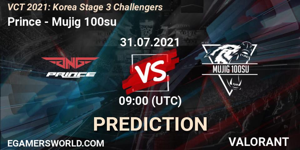Pronóstico Prince - Mujig 100su. 31.07.2021 at 09:00, VALORANT, VCT 2021: Korea Stage 3 Challengers