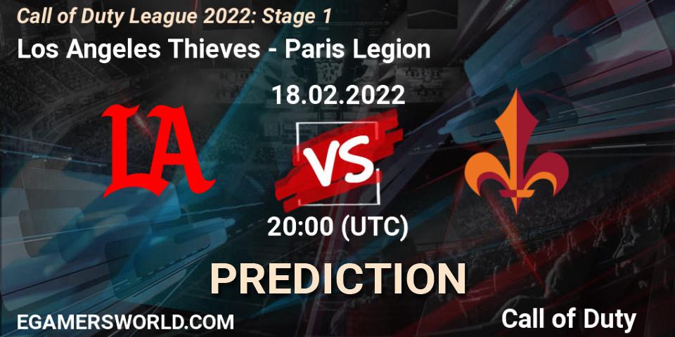 Pronóstico Los Angeles Thieves - Paris Legion. 18.02.22, Call of Duty, Call of Duty League 2022: Stage 1