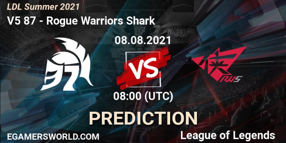 Pronóstico V5 87 - Rogue Warriors Shark. 08.08.21, LoL, LDL Summer 2021
