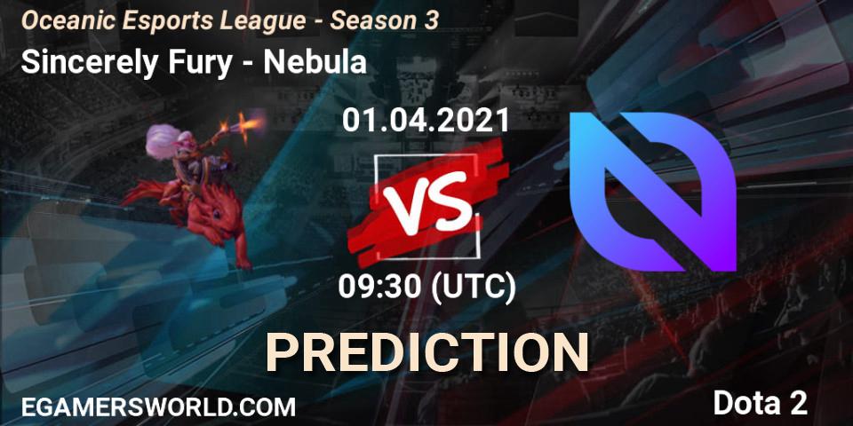 Pronóstico Sincerely Fury - Nebula. 01.04.2021 at 09:48, Dota 2, Oceanic Esports League - Season 3