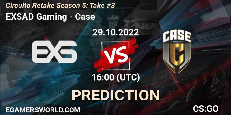Pronóstico EXSAD Gaming - Case. 29.10.2022 at 16:00, Counter-Strike (CS2), Circuito Retake Season 5: Take #3