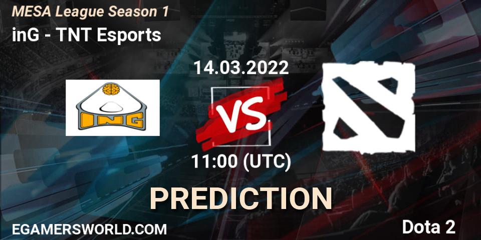 Pronóstico inG - TNT Esports. 14.03.2022 at 11:02, Dota 2, MESA League Season 1