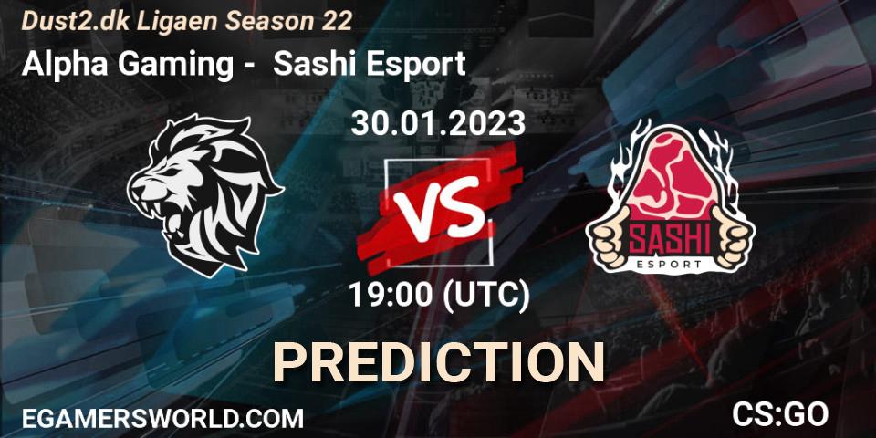 Pronóstico Alpha Gaming - Sashi Esport. 01.02.23, CS2 (CS:GO), Dust2.dk Ligaen Season 22