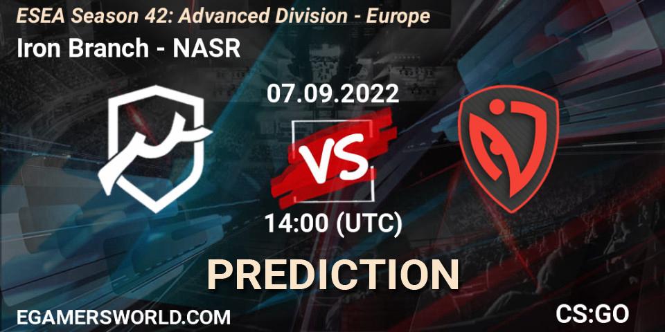 Pronóstico Iron Branch - NASR. 07.09.2022 at 14:00, Counter-Strike (CS2), ESEA Season 42: Advanced Division - Europe