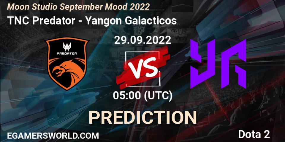 Pronóstico TNC Predator - Yangon Galacticos. 29.09.2022 at 05:05, Dota 2, Moon Studio September Mood 2022