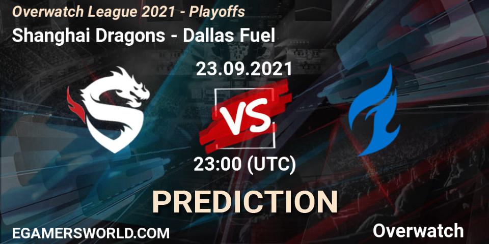 Pronóstico Shanghai Dragons - Dallas Fuel. 24.09.2021 at 02:30, Overwatch, Overwatch League 2021 - Playoffs