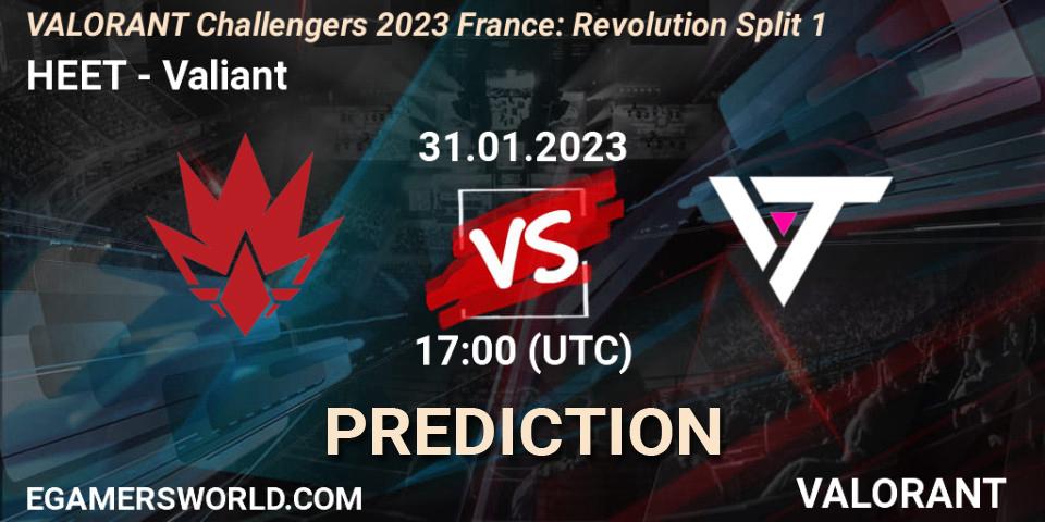 Pronóstico HEET - Valiant. 31.01.2023 at 17:00, VALORANT, VALORANT Challengers 2023 France: Revolution Split 1